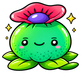The Avalon Magic Plants mascot, a smiling cactus